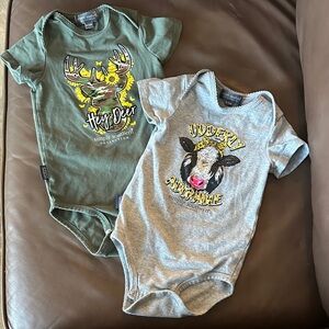 Simply Southern Kids Bodysuit Set - Green and Gray
